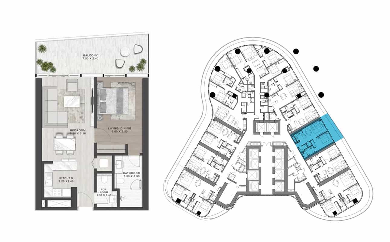 1 Bedroom Floor Plan