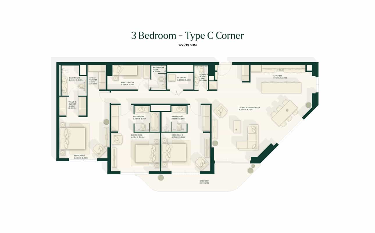 3 Bedroom Type C Floor Plan