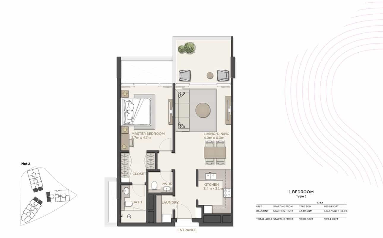 1 Bedroom Floor Plan